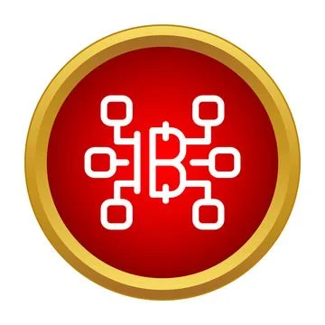 Bitcoin blockchain network distributing digital cryptocurrency icon イラスト素材
