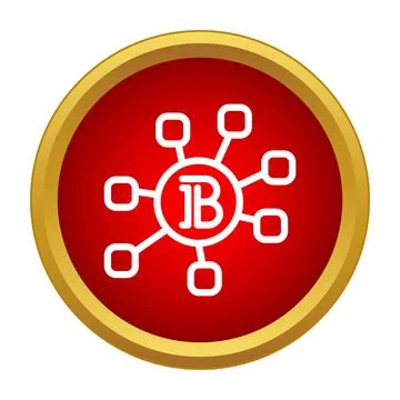 Bitcoin blockchain network icon connecting digital currency concepts Stock Illustration