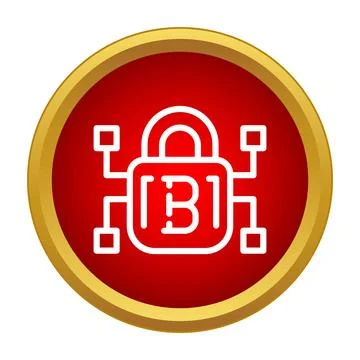 Bitcoin blockchain security concept with padlock icon Stock Illustration
