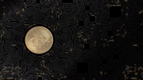 Bitcoin. Blockchain technology.  Video stock 80584980