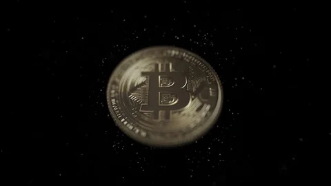 Bitcoin. Blockchain technology.  Stock Footage 80585037