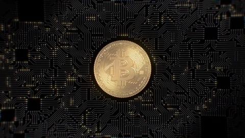 Bitcoin. Blockchain technology.  Video stock 80585980