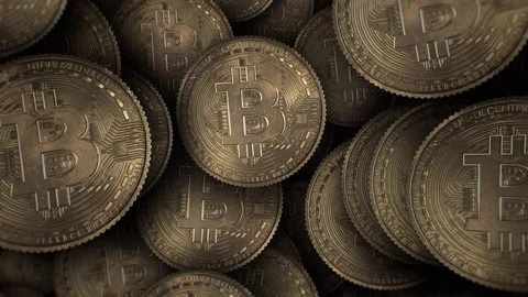 Bitcoin. Blockchain technology.  Video stock 80586267