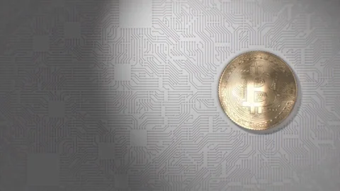 Bitcoin. Blockchain technology.  Video stock 80586269