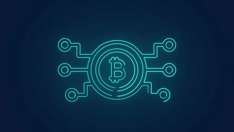 Bitcoin blockchain transactions network animation Stock Footage 264960675