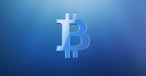 Bitcoin Blue 3d Icon Video stock 69725788