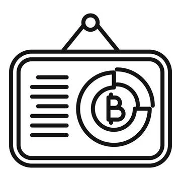 Bitcoin board icon outline vector. Chart bar graph Illustrazione stock