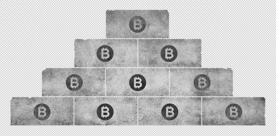 Bitcoin brick wall light 스톡 일러스트