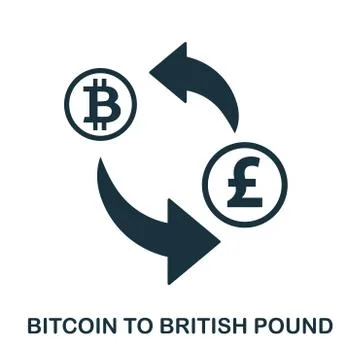 Bitcoin To British Pound icon. Mobile app, printing, web site icon. Simple Stock Illustration