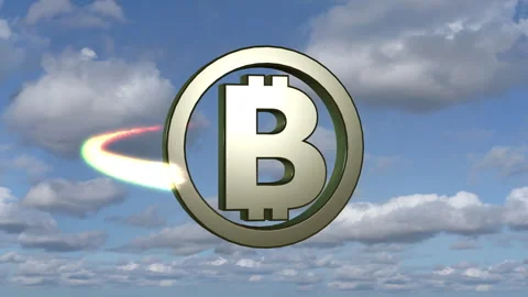 Bitcoin Bronze Clouds Stockbeeldmateriaal 340406241