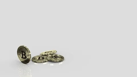 Bitcoin - BTC - bit coin on a white background seamless Stock Footage
