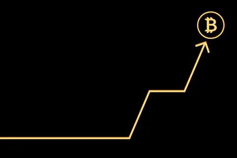 Bitcoin BTC is climbing to the next peak. Stock Illustration