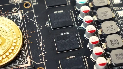 Bitcoin. BTC. Coin. Mining. Crypto currency. Stock Footage 83524175