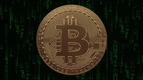 Bitcoin BTC Cryptocurrency Background Loop Stock Footage 345653980