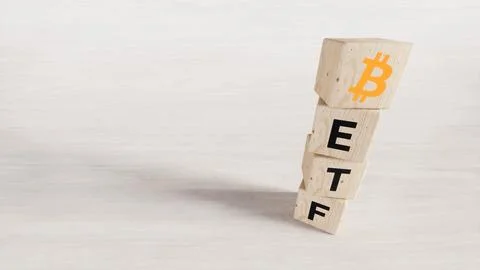 Bitcoin (BTC) en (ETF) Exchange Traded Fund. Stock Illustration