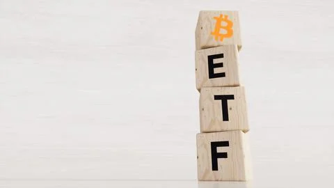 Bitcoin (BTC) in (ETF) Exchange Traded Fund. Stock Illustration