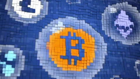 Bitcoin BTC, Ethereum ETH and Litecoin LTC coins cryptocurrency Stock Footage 165862050