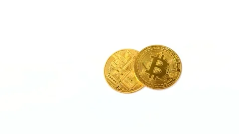 Bitcoin (BTC) on an isolated white background Stock Footage 325015661