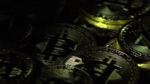 Bitcoin BTC the new virtual internet Cryptocurrency Stock Footage 85366418