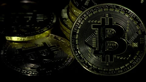 Bitcoin BTC the new virtual internet Cryptocurrency Stock Footage 85366435