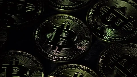 Bitcoin BTC the new virtual internet Cryptocurrency Stock Footage 85366450
