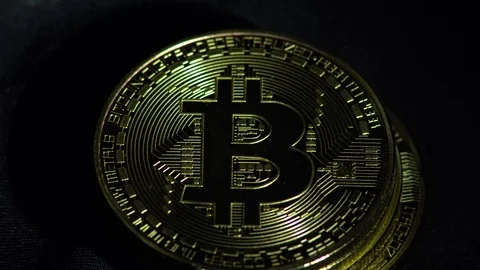 Bitcoin BTC the new virtual internet Cryptocurrency Stock Footage 86533458