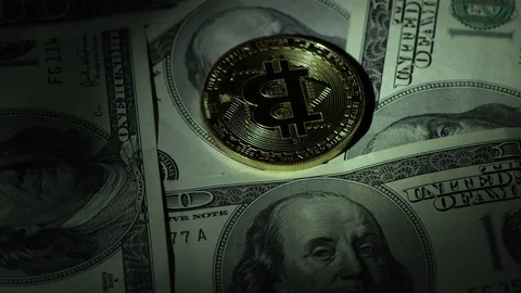 Bitcoin BTC the new virtual internet Cryptocurrency Stock Footage 87914641