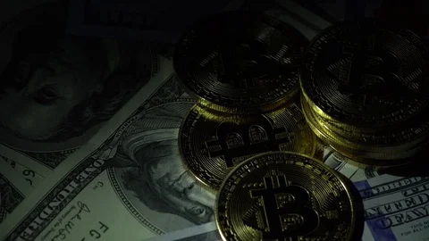 Bitcoin BTC the new virtual internet Cryptocurrency Stock Footage 87914727