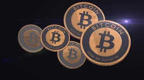 Bitcoin BTC the new virtual internet Cryptocurrency. Stock Illustration