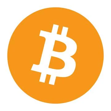Bitcoin BTC token symbol cryptocurrency logo, coin icon isolated on white Stock-Illustration
