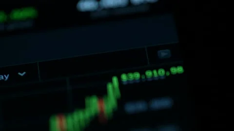 Bitcoin BTC Trading Screen Pan shot Stock Footage 146194951