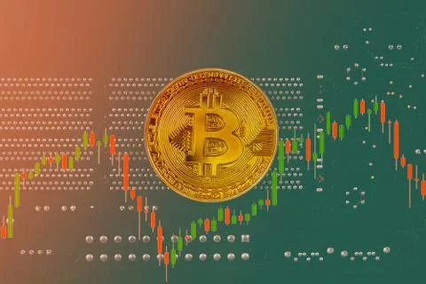 Bitcoin bubble risk of collapse concept Foto stock