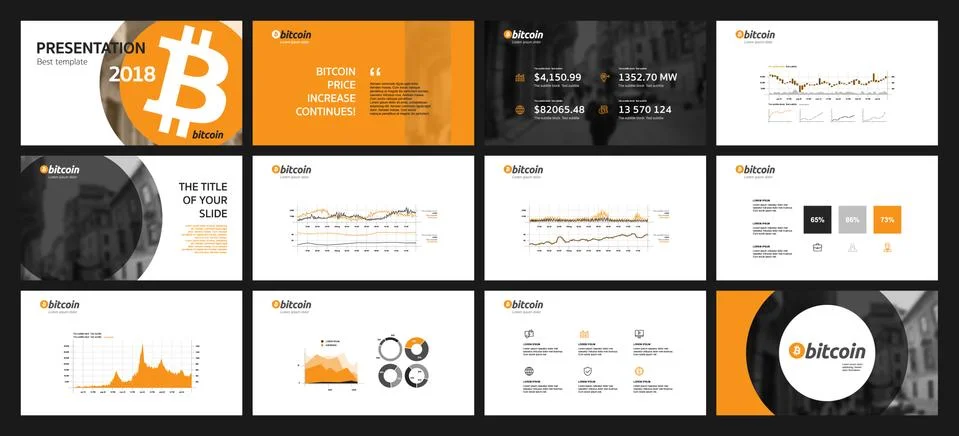 Bitcoin business presentation Illustrazione stock