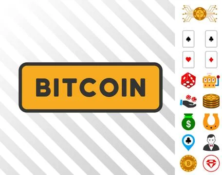 Bitcoin Button Icon with Bonus Illustrazione stock