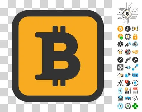 Bitcoin Button Icon with Bonus Stock Illustration