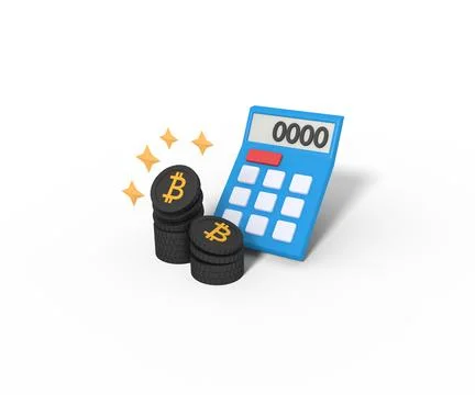 Bitcoin Calculate On Calculator ~ 3D Model #221604328