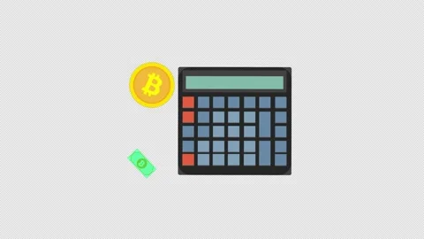 Bitcoin Calculator icon motion graphics animation with alpha channel, transpa Stock Footage 206754797