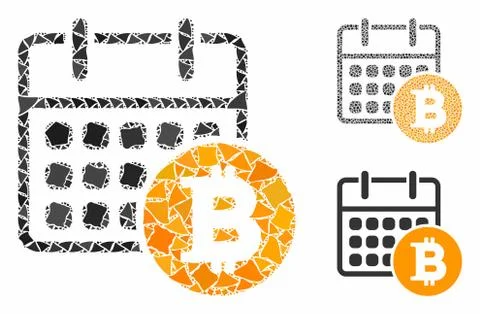 Bitcoin calendar Composition Icon of Bumpy Items Stock Illustration