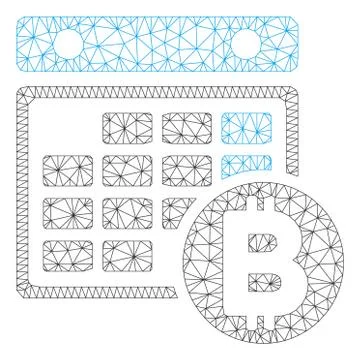Bitcoin Calendar Vector Mesh Wire Frame Model 스톡 일러스트