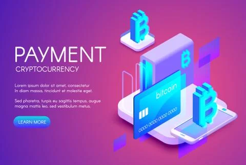 Bitcoin card payment vector illustration Ilustración de archivo