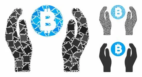 Bitcoin care hands Composition Icon of Humpy Elements Illustrazione stock