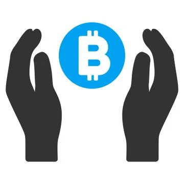 Bitcoin Care Hands Flat Icon Stock Illustration