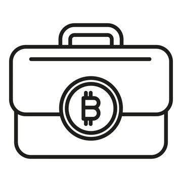 Bitcoin case icon outline vector. Crypto money イラスト素材