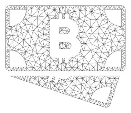 Bitcoin Cash Banknotes Vector Mesh Network Model 스톡 일러스트