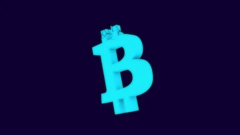 Bitcoin Cash cryptocurrency mining process 3D animation isolated on blue Stock Footage 86867516