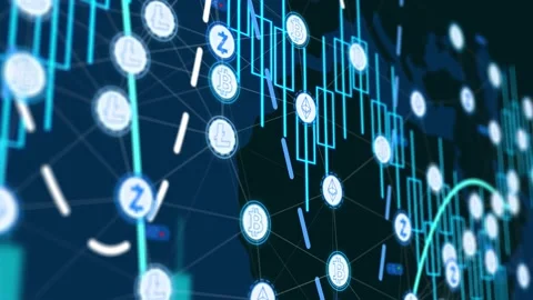 Bitcoin cash cryptocurrency token mining concept. Finance and business theme Stock Footage 260263697