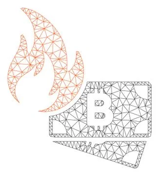 Bitcoin Cash Fire Vector Mesh Network Model Illustrazione stock
