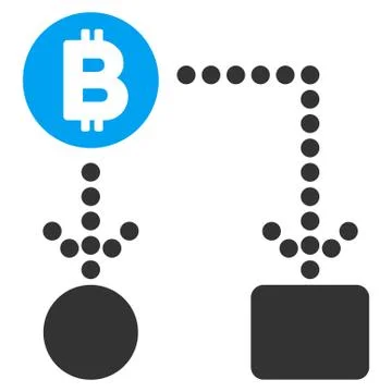 Bitcoin Cashflow Flat Icon 库存插图