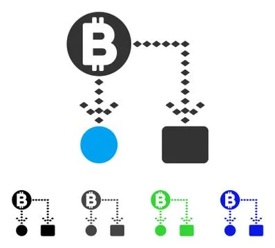 Bitcoin Cashflow Scheme Flat Icon Stock Illustration