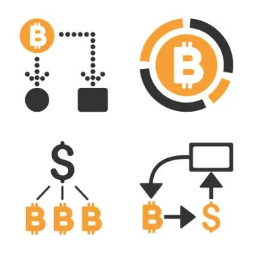 Bitcoin Cashflow Vector Icon Set イラスト素材